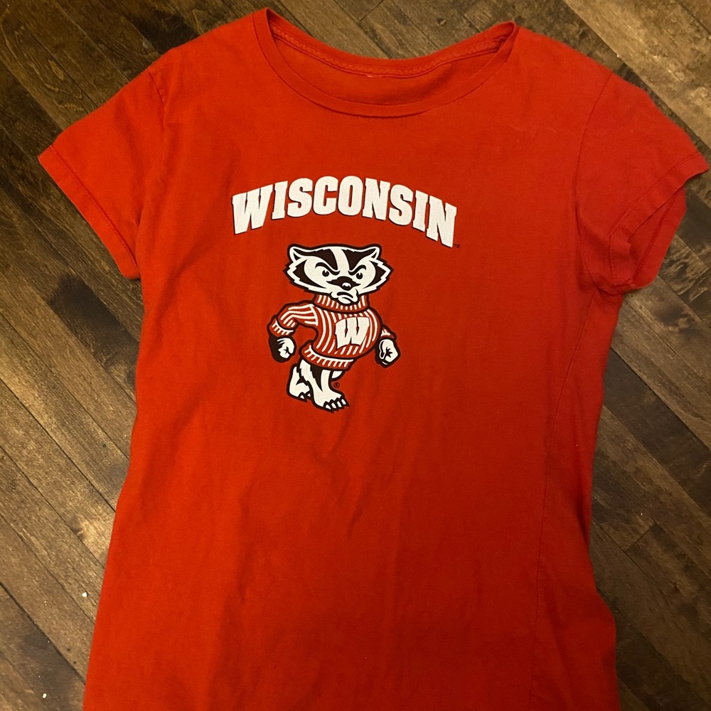 Red Wisconsin Bucky Badger T-shirt